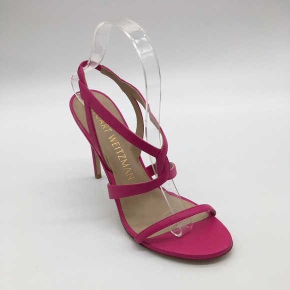 Stuart Weiztman Soiree 100 Sandal  Magenta Smooth SIZE 8.5 - Picture 1 of 9